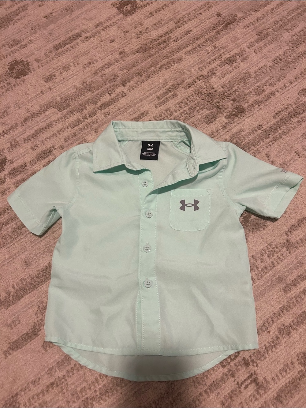 Under Armour Boys' Light Mint Short Sleeve Button-Up Shirt